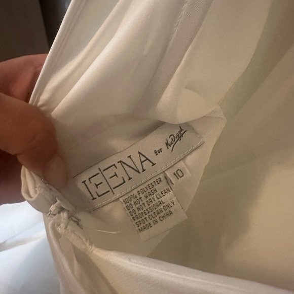 Ieena Max Duggal V-Neck Sleeveless Fit Flare Low Back Mini Dress White 10 NWT - Picture 5 of 5